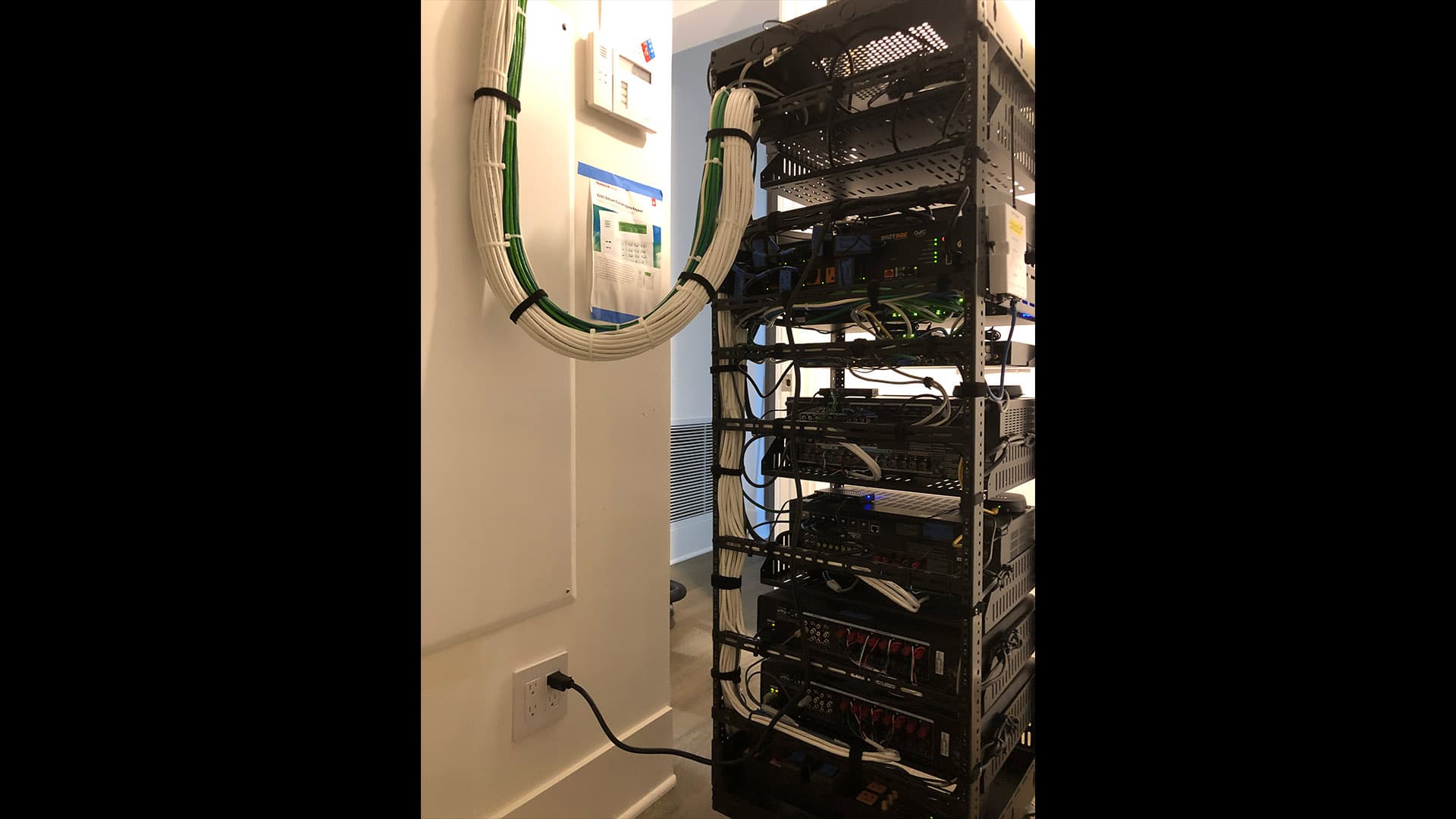 Wire Management & Equipment Installation - Laguna Beach luxury smart home project